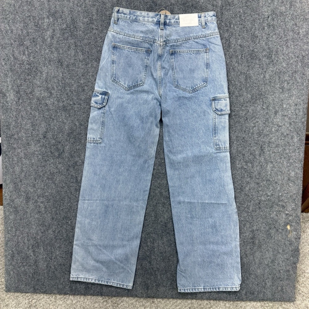 Meshki Jagger Relaxed Denim Cargo wide leg Jeans Women's size Small 30x31 - Picture 10 of 15